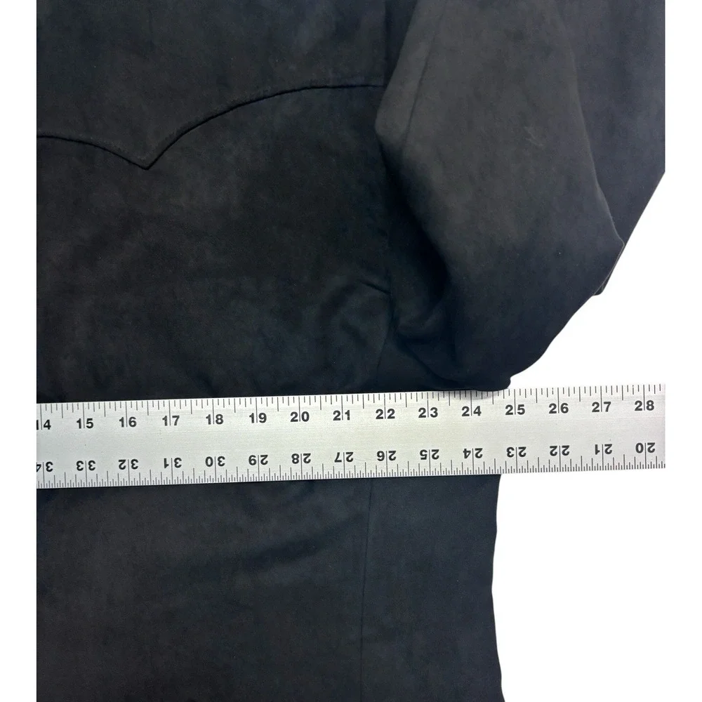 Black Western 46R Blazer Jacket Sport Suit Coat Microfiber Faux Suede‎ Cowboy